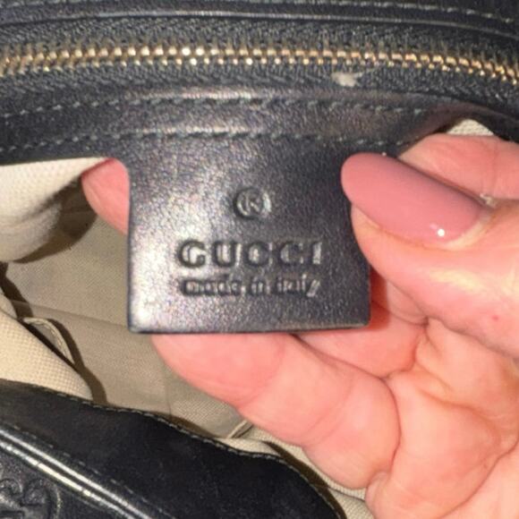 Gucci Guccissima Black Leather Two-way Handbag - Picture 7 of 7